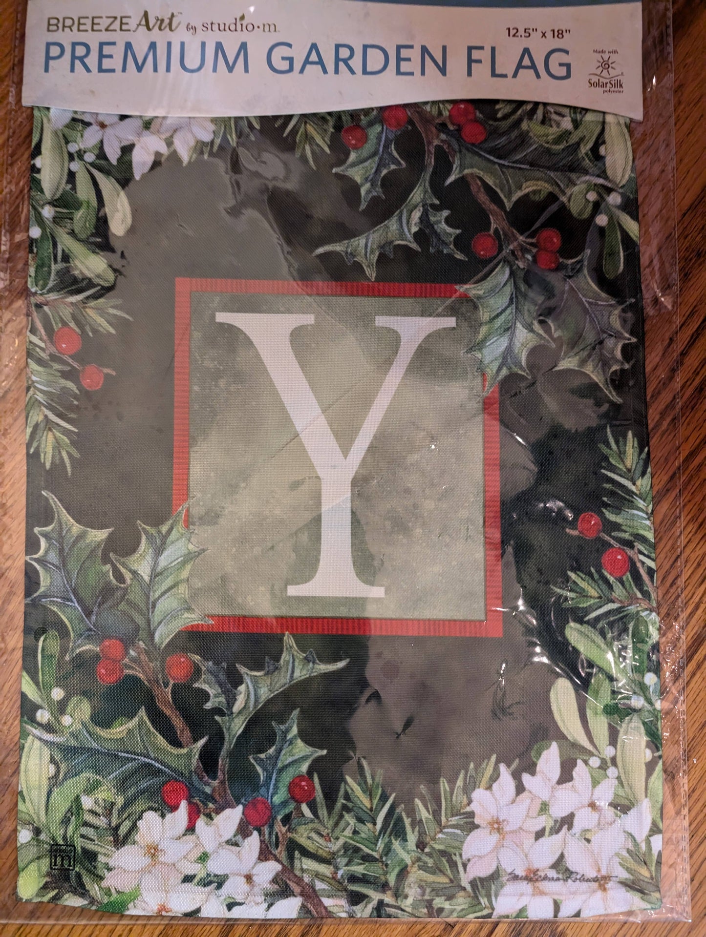 Premium Holiday Garden Flag with Monogram Choices