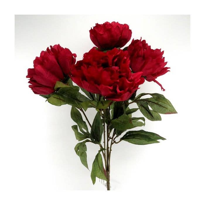 x5 Peony Floral Stem Multiple Colors