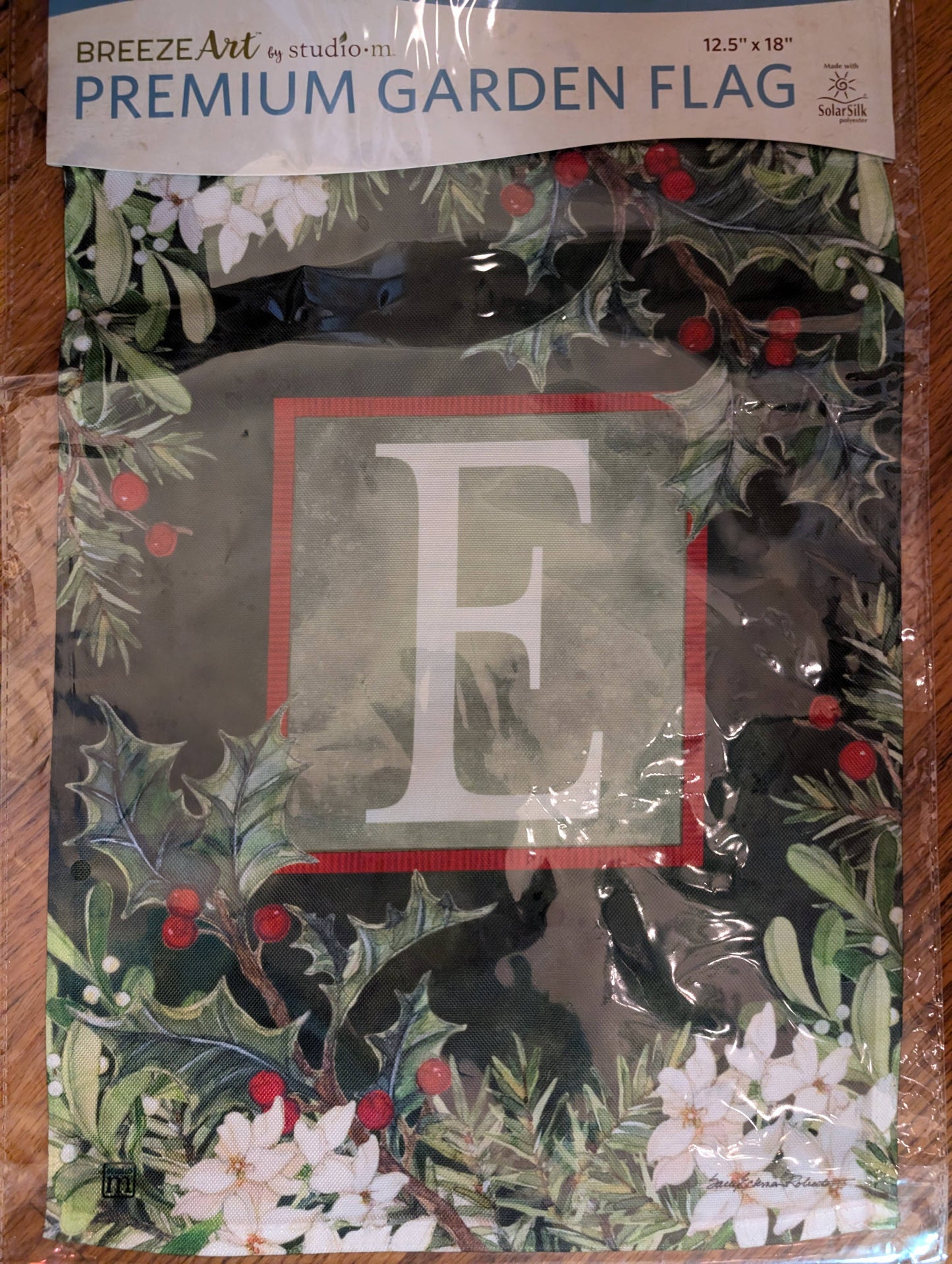 Premium Holiday Garden Flag with Monogram Choices