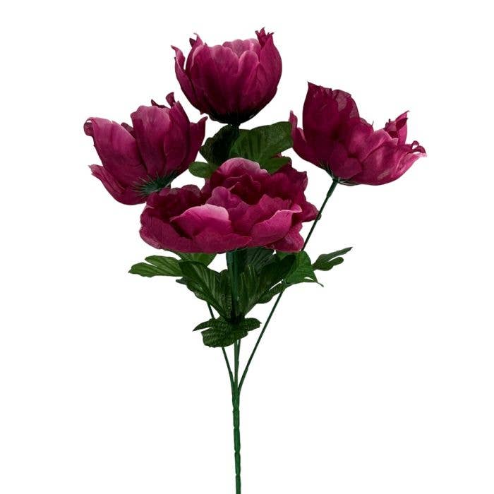 x5 Peony Floral Stem Multiple Colors