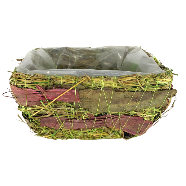 Purple Birch Grass Basket With Liner 3 Sizes